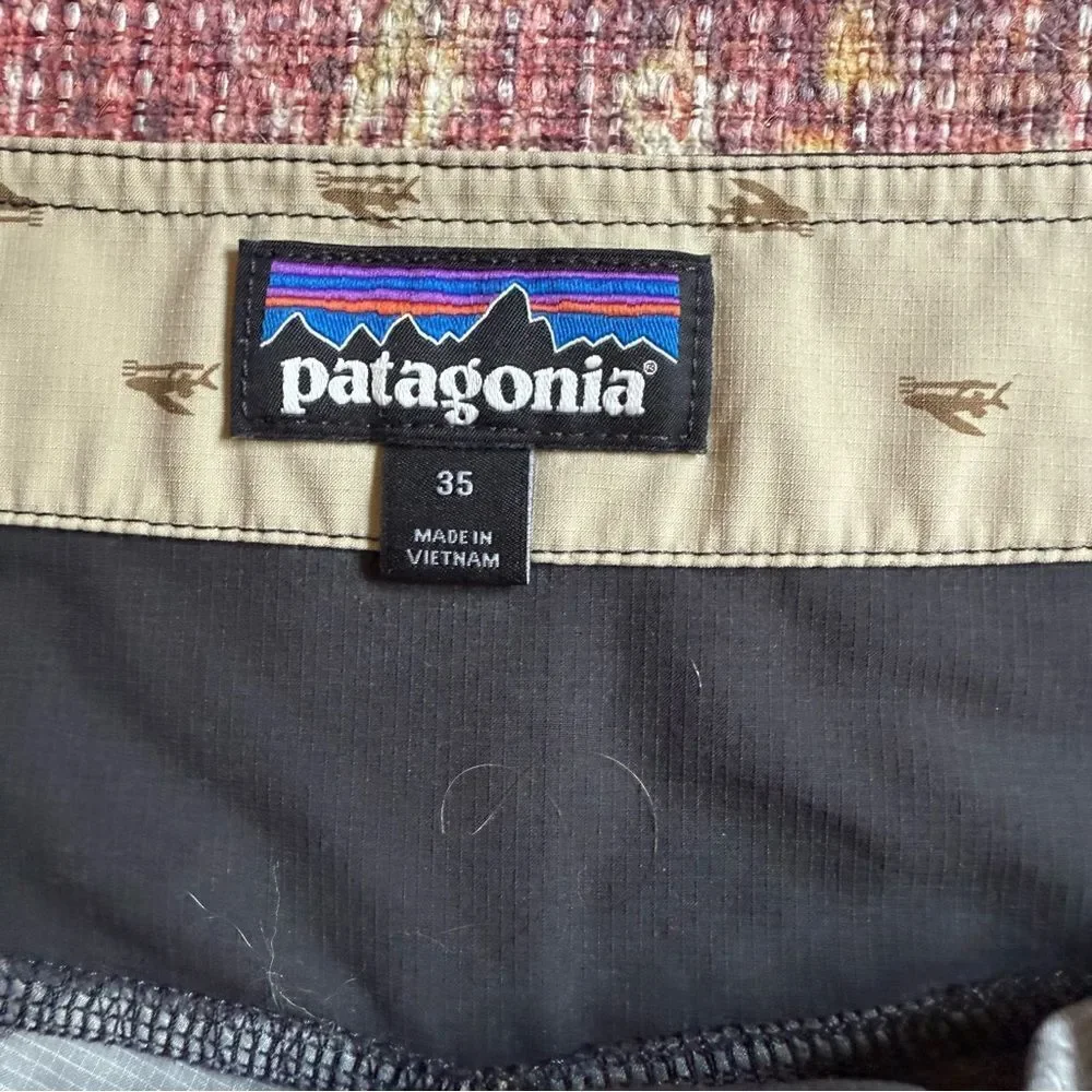 Patagonia Men's Swim Shorts - gray and Yellow Floral size 35 - Picture 6 of 9